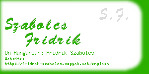 szabolcs fridrik business card